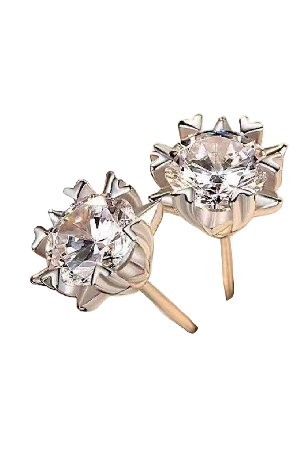 Moissanite Stud Earrings - Stuck On You | Minimalist Silver Luxury - Jsandiclothing.com