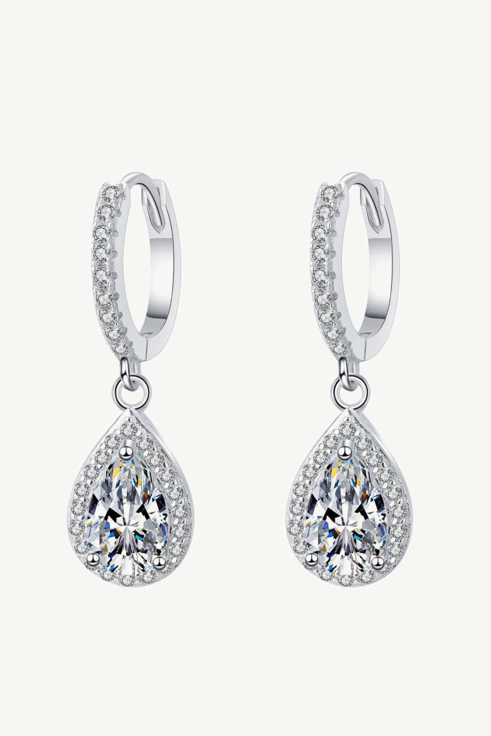 Moissanite Teardrop Earrings - Jsandiclothing.com