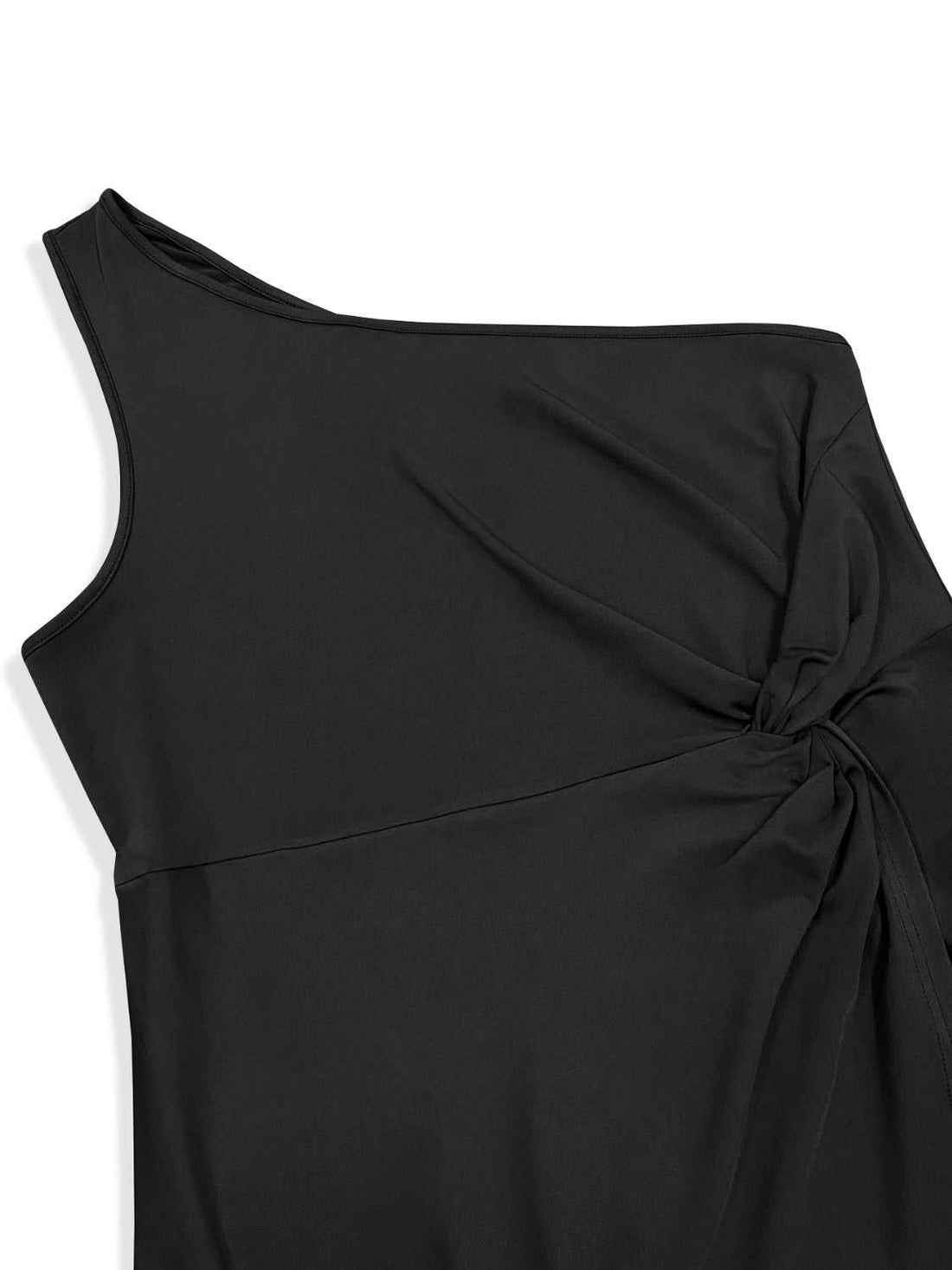 One Shoulder Dress - Plus Size Twisted Sleeveless Midi - Elegant &Stylish - Jsandiclothing.com