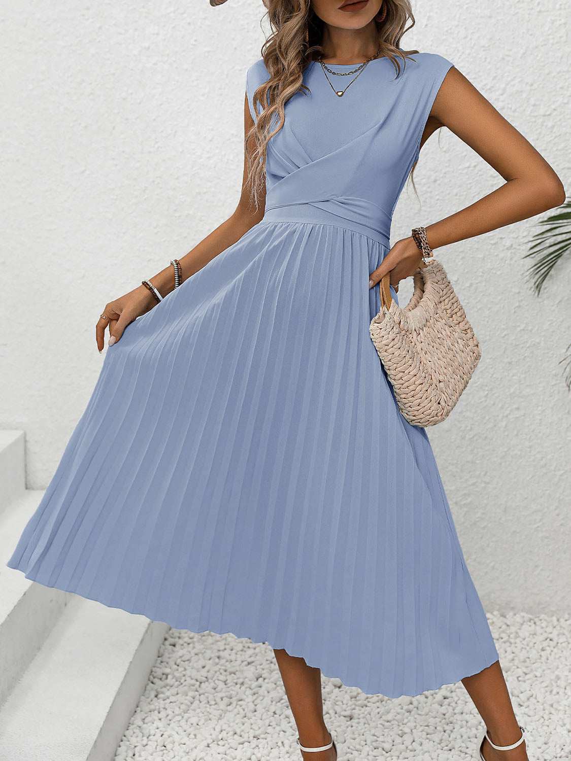 Pleated Dress – Classy Cap Sleeve Look | Perfect for Any Event - Jsandiclothing.com