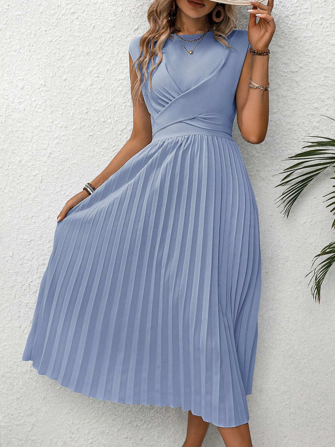 Pleated Dress – Classy Cap Sleeve Look | Perfect for Any Event - Jsandiclothing.com