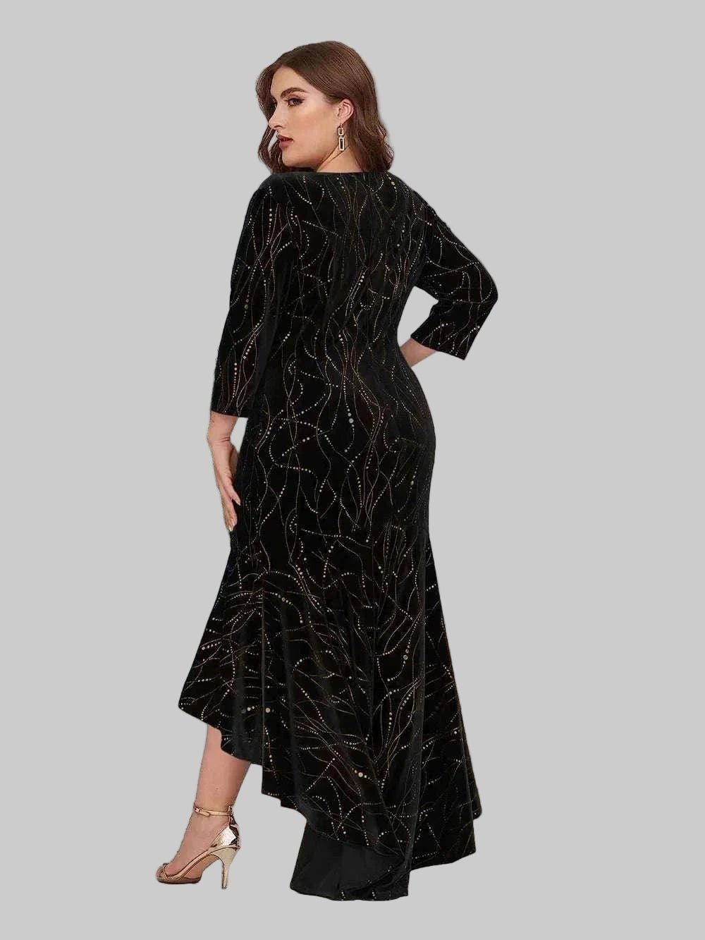 Plus Size Ruffle Hem Dress High - Low Dress | Party & Formal Wear - Jsandiclothing.com