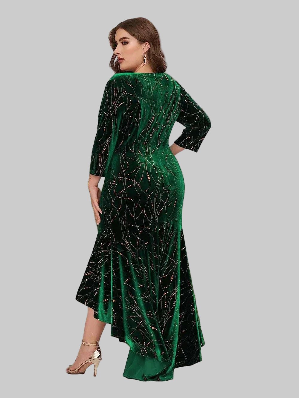 Plus Size Ruffle Hem Dress High - Low Dress | Party & Formal Wear - Jsandiclothing.com