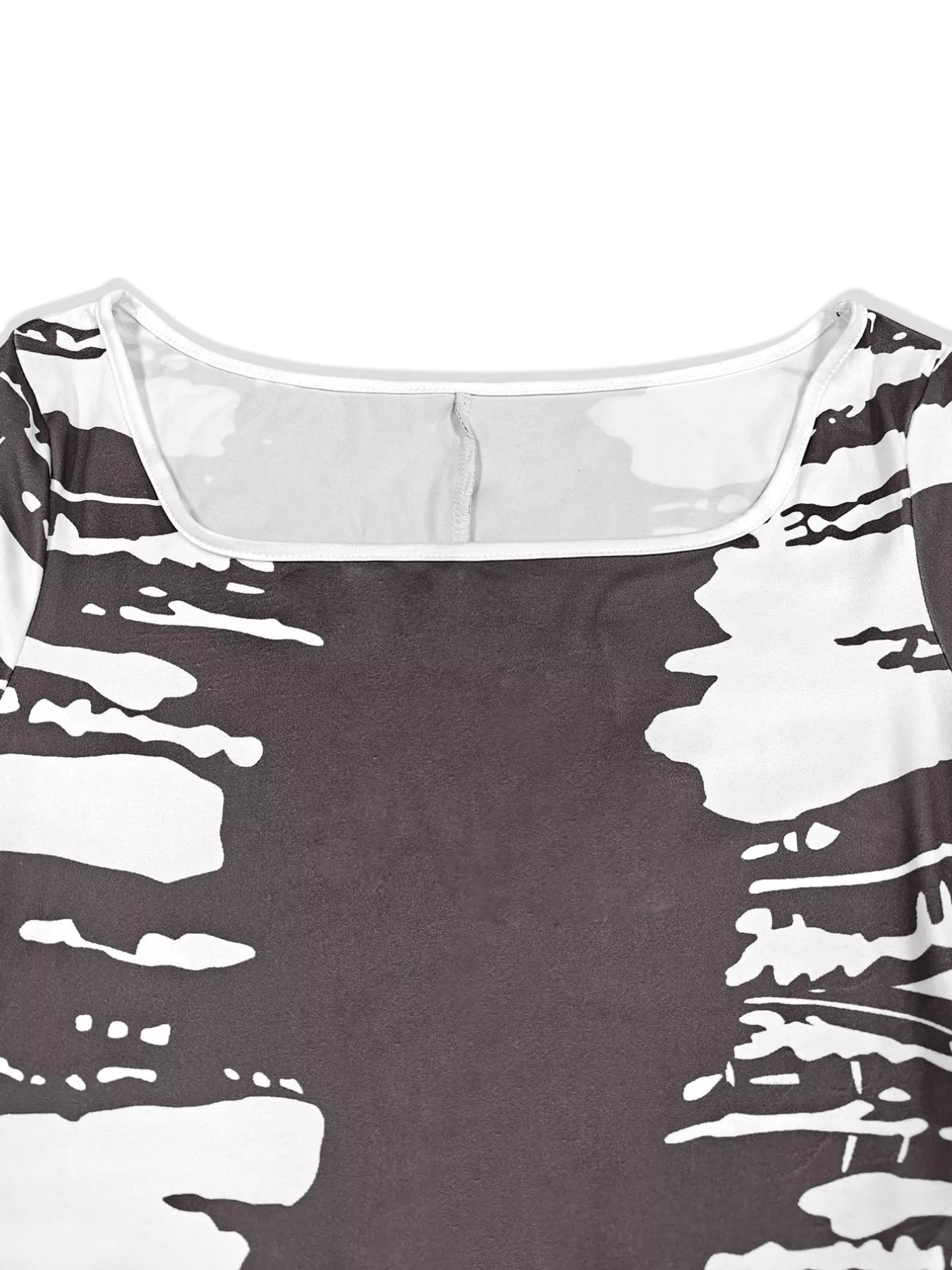 Plus Size Square Neck Short Sleeve Dress - Jsandiclothing.com