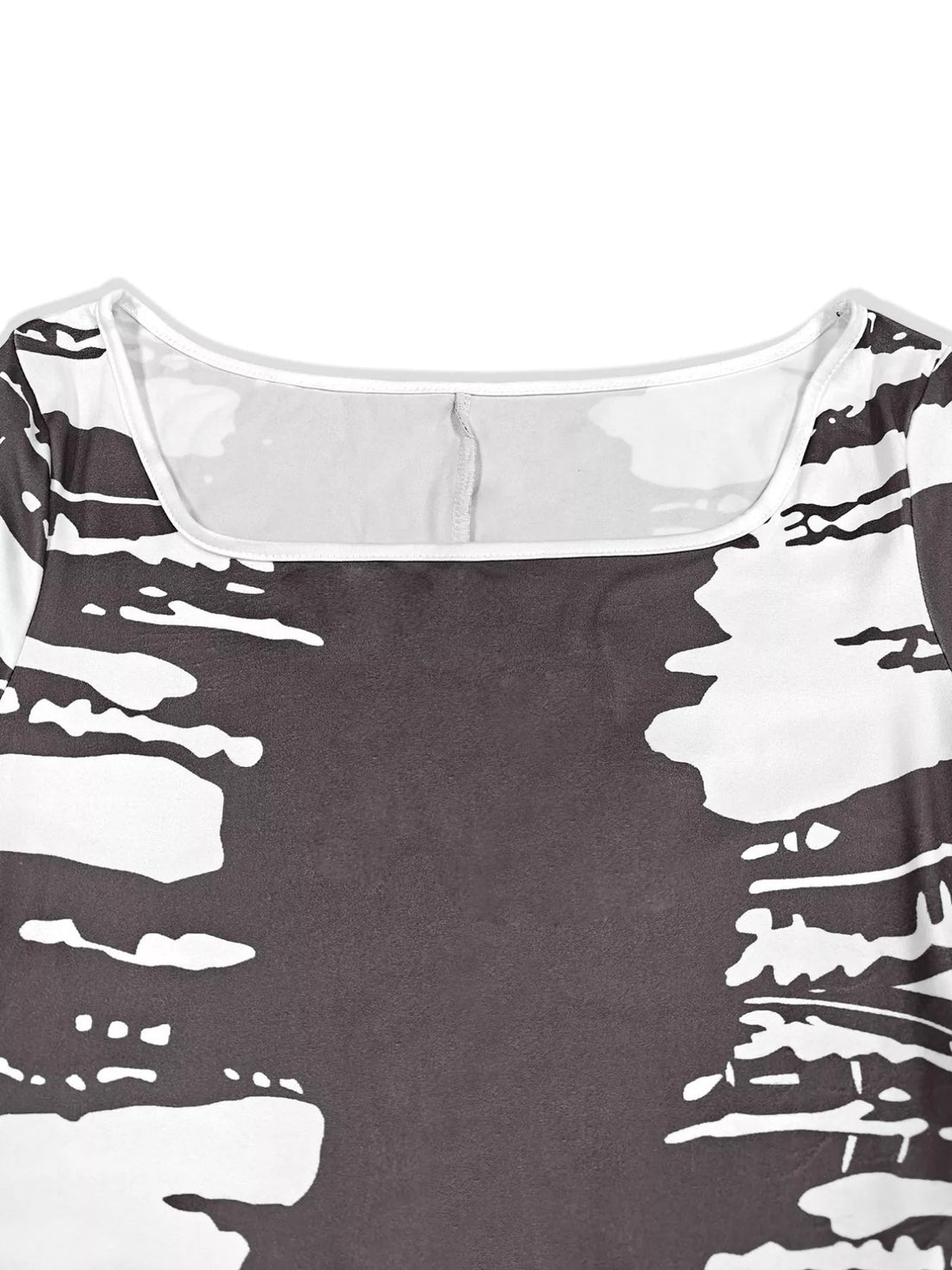 Plus Size Square Neck Short Sleeve Dress - Jsandiclothing.com