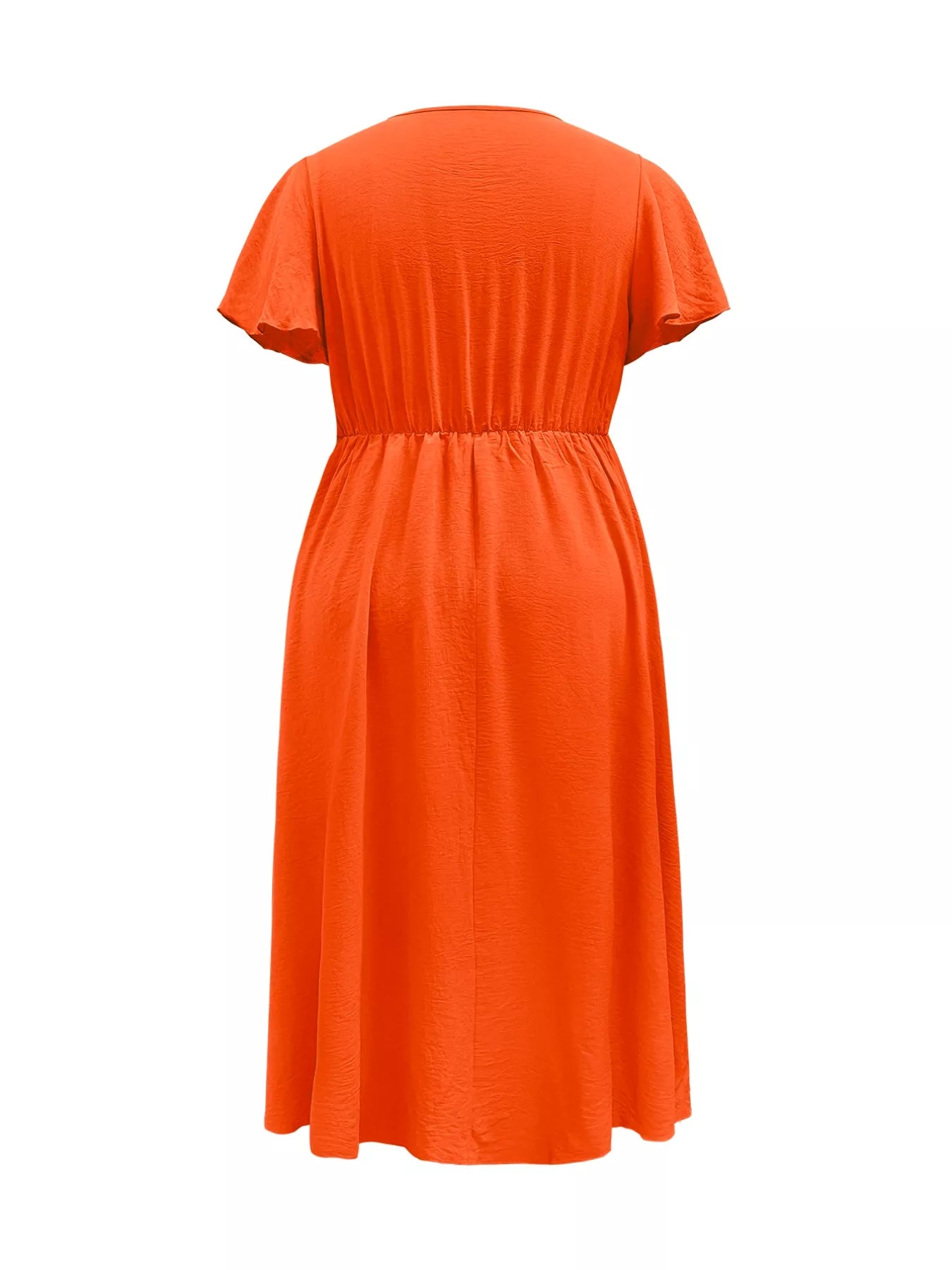 Plus Size Surplice Flutter Sleeve Dress - Jsandiclothing.com