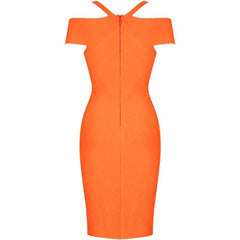 Summer off shoulder bandage dress  