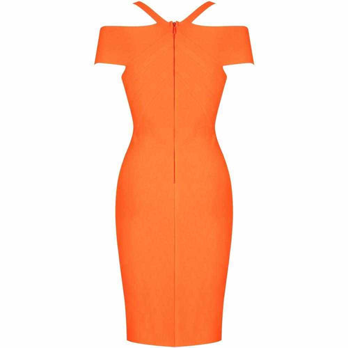 Summer off shoulder bandage dress  
