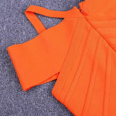 Summer off shoulder bandage dress