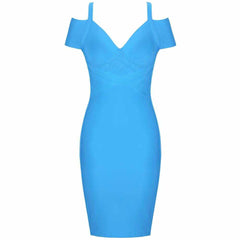 Summer off shoulder bandage dress