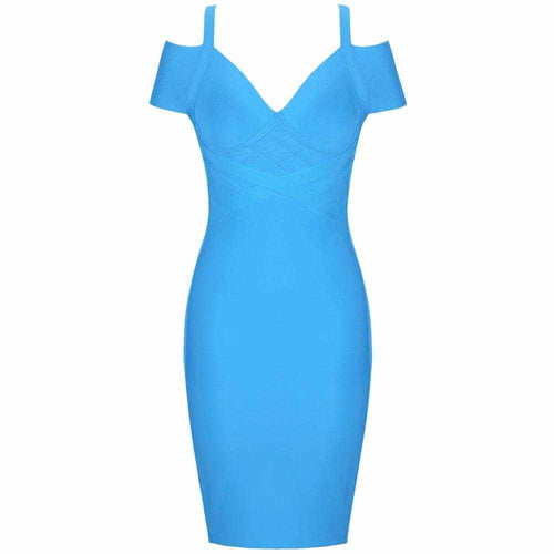 Summer off shoulder bandage dress