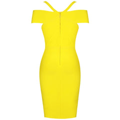 Summer off shoulder bandage dress 