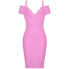 Summer off shoulder bandage dress 