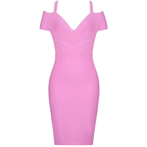 Summer off shoulder bandage dress 