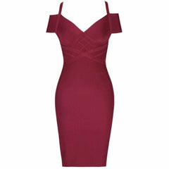 Summer off shoulder bandage dress