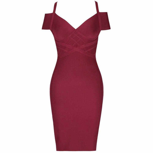 Summer off shoulder bandage dress