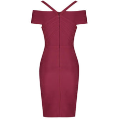 Summer off shoulder bandage dress