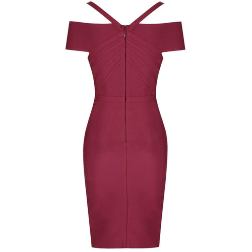 Summer off shoulder bandage dress
