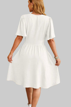 Midi Dress |Short sleeve - Elegant Chic & Stylish for Any Occasion - Jsandiclothing.com