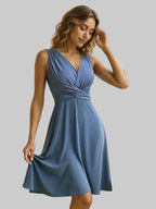 Surplice Sleeveless Wrap Dress - Jsandiclothing.com
