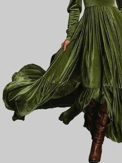 Ruffled Hem Long Sleeve Dress Elegant & Stylish | JSandiclothing - Jsandiclothing.com