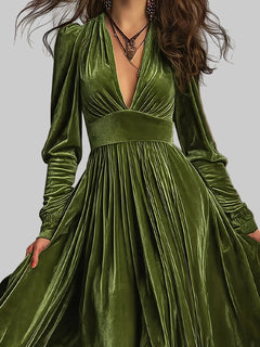 Ruffled Hem Long Sleeve Dress Elegant & Stylish | JSandiclothing - Jsandiclothing.com