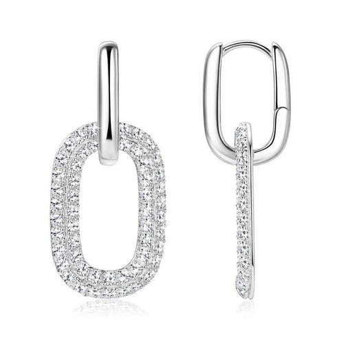 Silver Earrings - 2.16 Carat Moissanite | Premium Elegant Jewelry - Jsandiclothing.com