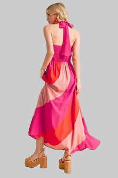 Maxi Dress - Sleeveless Color Block | Bold & Beautiful - Jsandiclothing.com