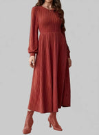 Ribbed Long Sleeve Sweater Dress - Jsandiclothing.com