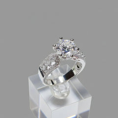 3 Carat Moissanite Ring - 925 Sterling Silver with Platinum Plating - Jsandiclothing.com