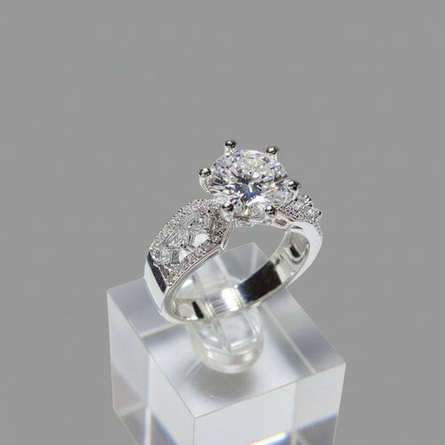3 Carat Moissanite Ring - 925 Sterling Silver with Platinum Plating - Jsandiclothing.com