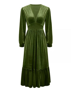 Ruffled Hem Long Sleeve Dress Elegant & Stylish | JSandiclothing - Jsandiclothing.com