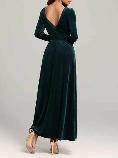 Long Sleeve Dress | Velvet Square Neck Elegant Modern and High Quality - Jsandiclothing.com