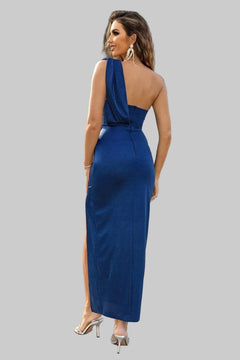 One Shoulder Dress ] Split - Maxi Chic Effortless Style & Sophistication - Jsandiclothing.com