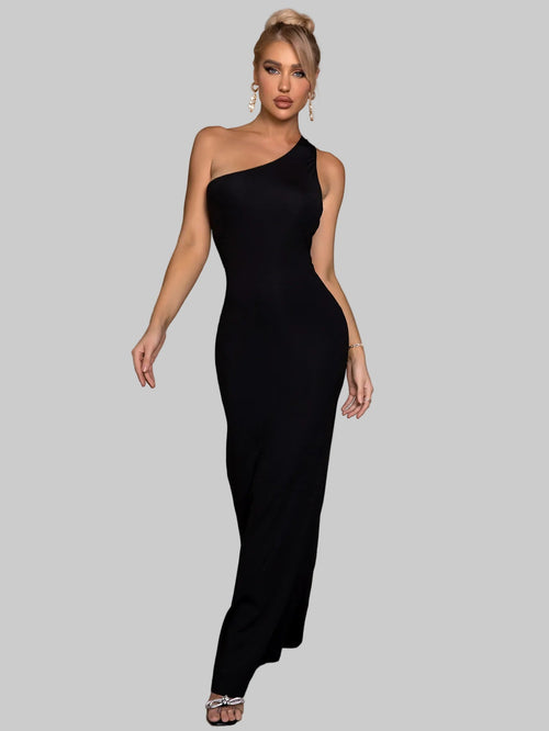 Cutout One - Shoulder Maxi Dress - Jsandiclothing.com