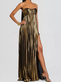 Split Sweetheart Neck Tube Maxi Dress| Formal Chic, Women - Jsandiclothing.com