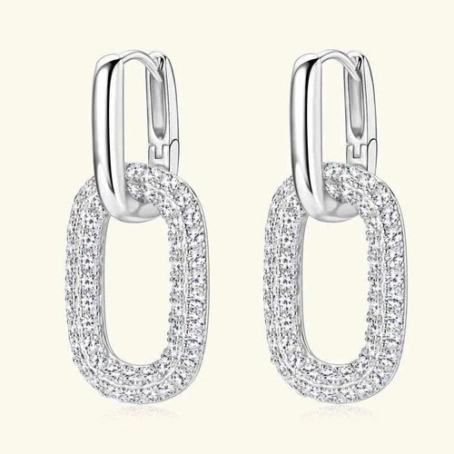 Silver Earrings - 2.16 Carat Moissanite | Premium Elegant Jewelry - Jsandiclothing.com