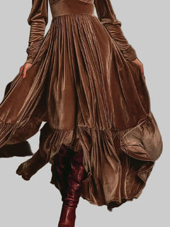 Ruffled Hem Long Sleeve Dress Elegant & Stylish | JSandiclothing - Jsandiclothing.com