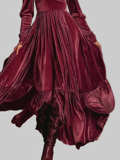 Ruffled Hem Long Sleeve Dress Elegant & Stylish | JSandiclothing - Jsandiclothing.com