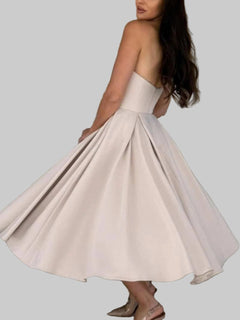 Midi Dress | Solid Color Tube Stylish Fitted and Comfortable Wear - Jsandiclothing.com