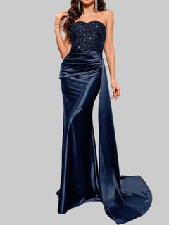 Sweetheart Neck Tube Evening Dress - Elegant Formal Gown for Women - Jsandiclothing.com