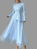 Formal Floral Long Sleeve Tulip Dress Chic & Feminine - Jsandiclothing.com