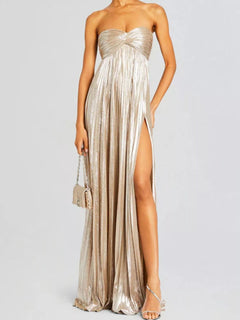 Split Sweetheart Neck Tube Maxi Dress| Formal Chic, Women - Jsandiclothing.com