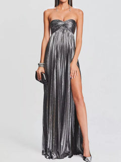 Split Sweetheart Neck Tube Maxi Dress| Formal Chic, Women - Jsandiclothing.com
