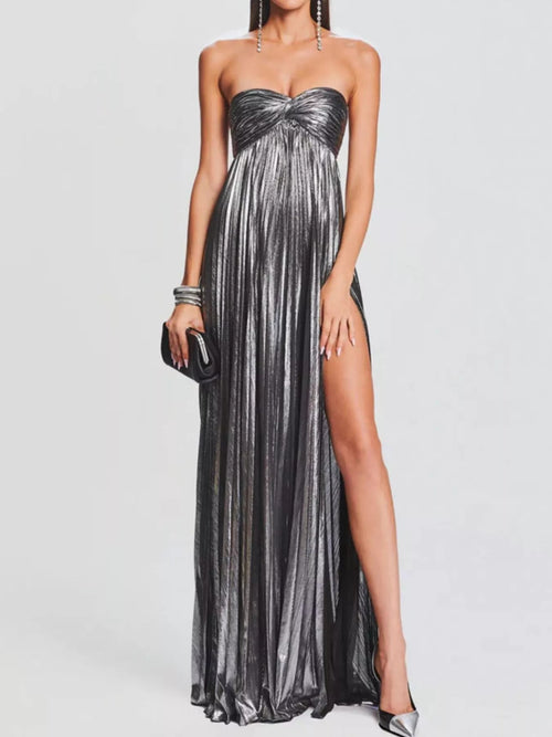 Split Sweetheart Neck Tube Maxi Dress| Formal Chic, Women - Jsandiclothing.com