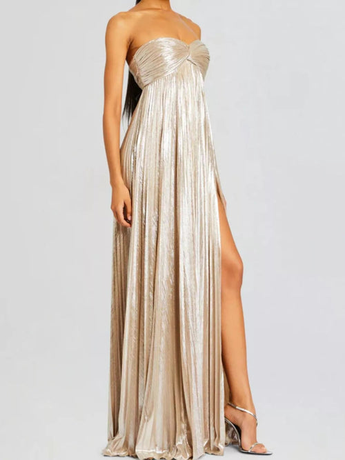 Split Sweetheart Neck Tube Maxi Dress| Formal Chic, Women - Jsandiclothing.com