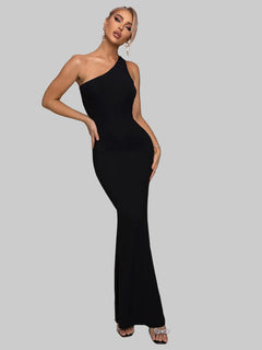 Cutout One - Shoulder Maxi Dress - Jsandiclothing.com