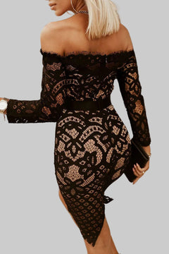 Lace Dress - Off - Shoulder Long Sleeve | Perfect Style for Day or Night - Jsandiclothing.com