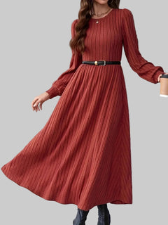 Ribbed Long Sleeve Sweater Dress - Jsandiclothing.com