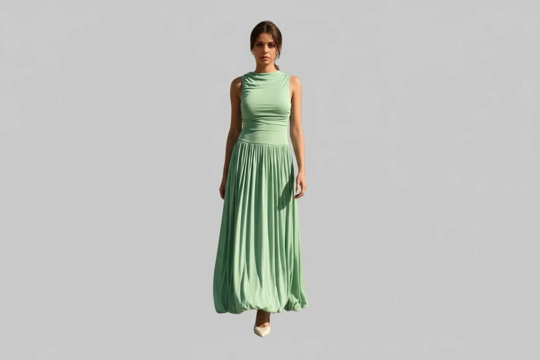Ruched Sleeveless Maxi Dress - Jsandiclothing.com